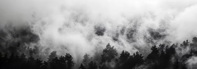Fotobehang Clouds in the forest, banner © lutsenko_k_
