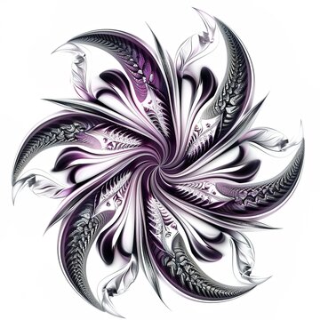 A tattoo-style, stencil image depicting a fractal design, emphasizing high contrast and clean lines