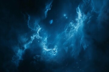 Vast blue nebula starry sky, futuristic space technology, sci-fi background wallpaper - obrazy, fototapety, plakaty