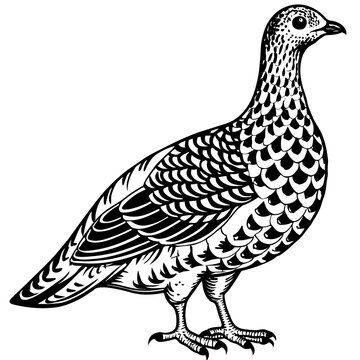 recommend clip art: ptarmigan silhouette vector art illustration