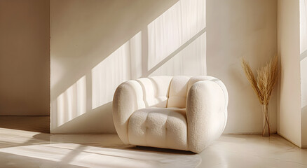 A modern armchair in a minimalist style.