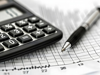Close-Up Calculator and Pen on Financial Documents