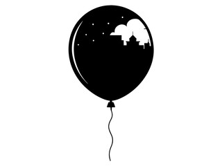 birthday balloon silhouette  ,tattoo design ,icon Silhouette ,logo and vector illustration