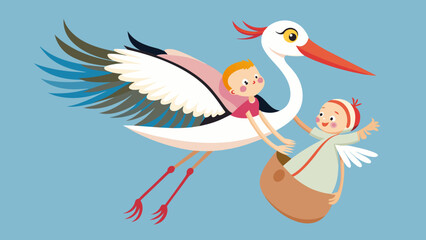 stork-and-baby-girl--stork-carrying-a-baby-girl