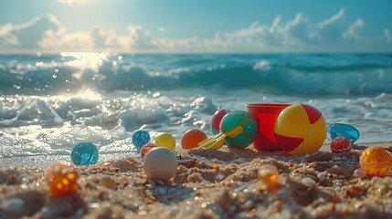 Sandspielzeug am Strand, made by AI