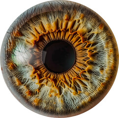 Detailed close-up of a human eye iris texture cut out on transparent background © Maestro