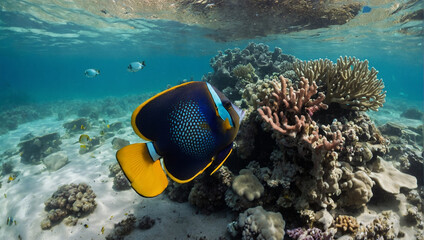 Naklejka na ściany i meble Premium photos, life on the seabed, fish and coral reefs 3