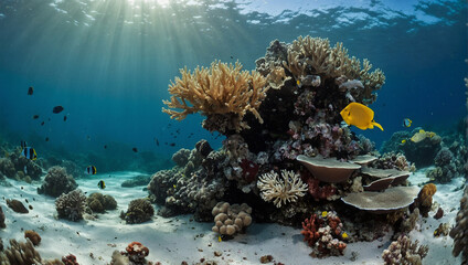Fototapeta na wymiar Premium photos, life on the seabed, fish and coral reefs 03