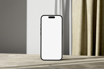 Phone Mockup with Blank Social Media Posts Template.