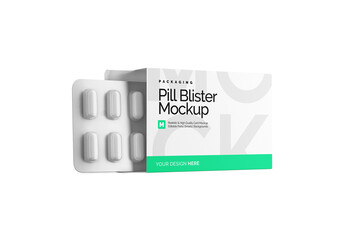 Pill Blister Mockup - obrazy, fototapety, plakaty