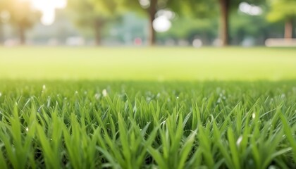 green grass in the park