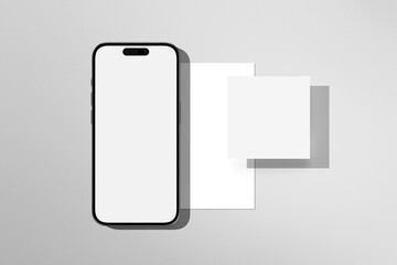 Phone Mockup with Instagram blank Social Media Posts Template.