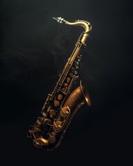 Saxophone on a black