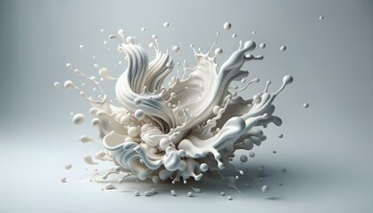 Dynamic Splash of Milk Frozen in Motion