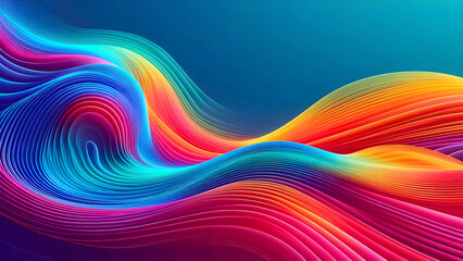 3d Abstract colorful background with waves shape 