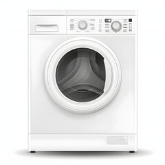 Washing machine isolated on white background, simple style, png
