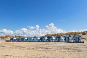 Beach cabins at the North sea coast - 773424397