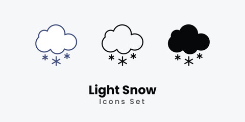 Light Snow icon thin line and glyph vector icon stock illustration