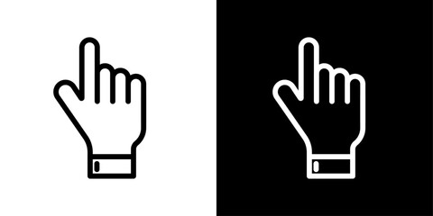 Cursor Interaction and Finger Icons. Hand Pointing and Screen Touch Symbolism.