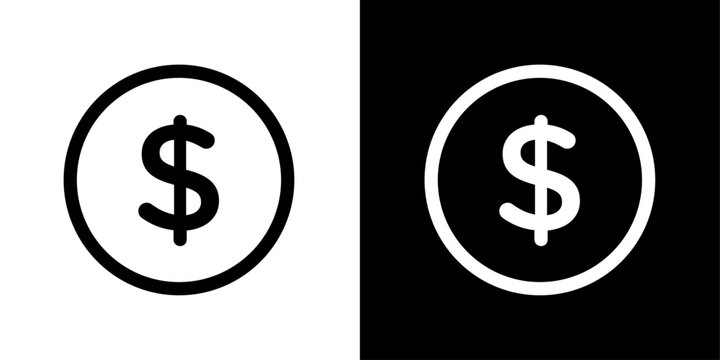Money Currency and Dollar Icons. Cash Profit and Financial Operation Symbol.