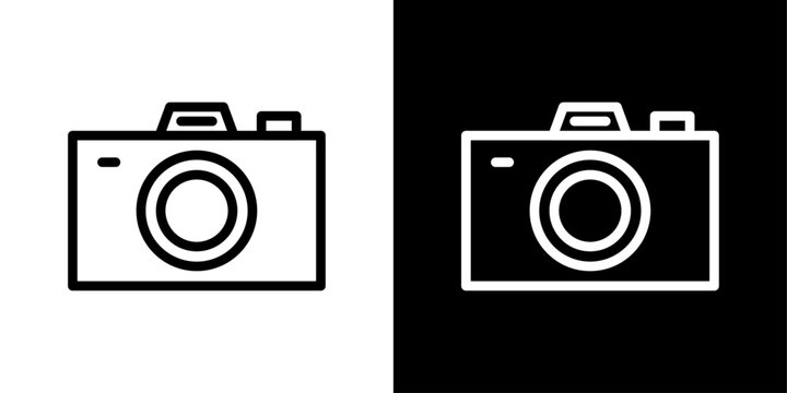Photography Camera Icon Set. Compact Camera for Photographers and Visual Recording Symbols.