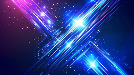 Bright blue abstract neon arrows tech graphic design