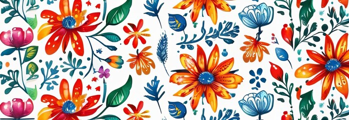 Colorful floral pattern on white background. For meditation apps, on cover of book about spiritual growth, in designs for yoga studios, spa salons, illustration for articles on inner peace, harmony. - obrazy, fototapety, plakaty