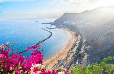 coast line of beach las Teresitas by Santa Cruz de Tenerife, Spain