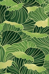 Vintage Green Monstera Leaf Design