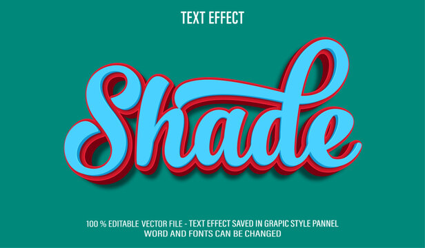 Shade 3d editable text effect style