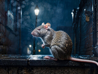 Ratte auf einer Dorfstraße