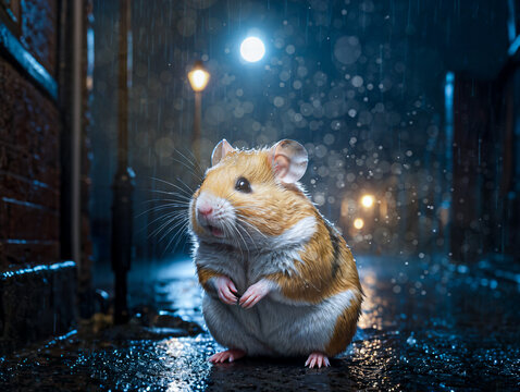 Ausgesetzter Hamster in der Dunkelheit