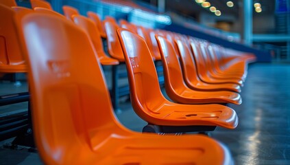 Obraz premium rows of red seats in stadium
