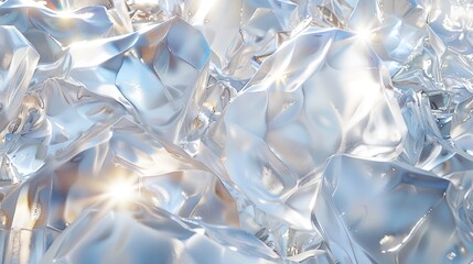 Close up transparent clear white gemstones background, 3d rendering style
