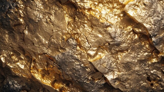Shiny and glowing golden stone texture background