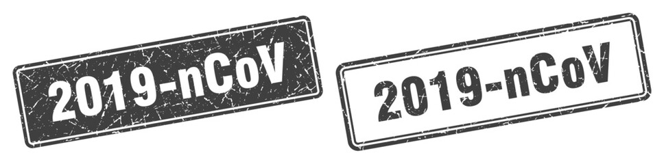 2019-ncov stamp set. 2019-ncov square grunge sign