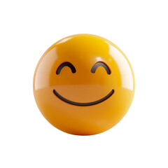 Happy emoji model design render. isolated on transparent background.