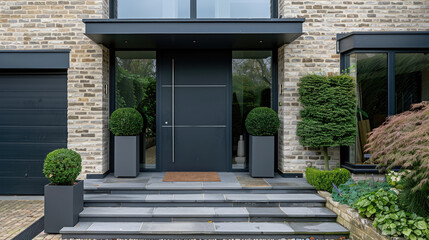 Aluminium panel doors, house door design 