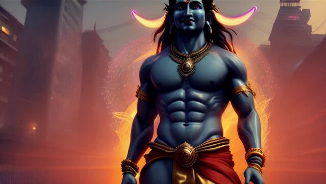 ideo footage depicting Lord Shiva, a revered deity in Hinduism, with serene and majestic imagery. Ideal for religious documentaries, cultural programs, and spiritual content