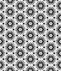 Black and white seamless abstract pattern. Background and backdrop. Grayscale ornamental design.