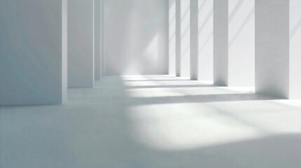 Obraz premium White background, sunlight shining through the windows onto the