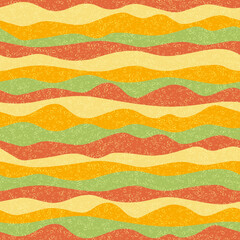 Curve multicolor wave stripes flow vector seamless pattern. - 773441108