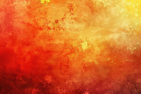 Bright Textured Background. Watercolor and Grunge Design in Red, Orange, and Yellow Colors