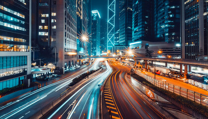 Fototapeta na wymiar Time lapse of car traffic transportation