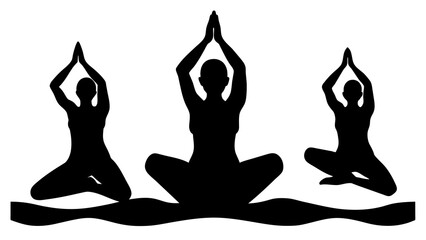 Deferent types of yoga vector illustration