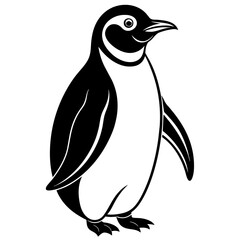 penguin silhouette vector art illustration