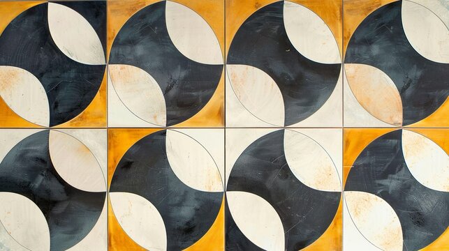 Circle tile geometric pattern that tiles seamlessly background.