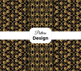 black and gold luxury pattern design template