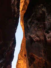 Jenny Canyon Sky: A sliver of the sky appears above the slot canyon in Snow Canyon State Park.