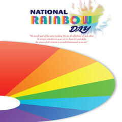 vector of National Rainbow day celebration and wish post with background